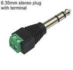 Штекер 6,35 мм монo з клемною колодкою (під гвинт)