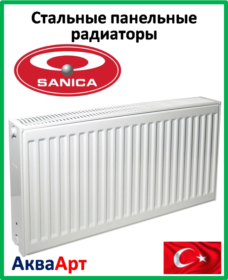Стальной радиатор Sanica 22k 300*900 б.п. - фото 2 - id-p226439413