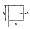 Алюминиевая труба квадратная 40х40х2