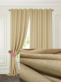 Готові Штори Льон "Мілос" Беж (М1-2, Легкі штори)