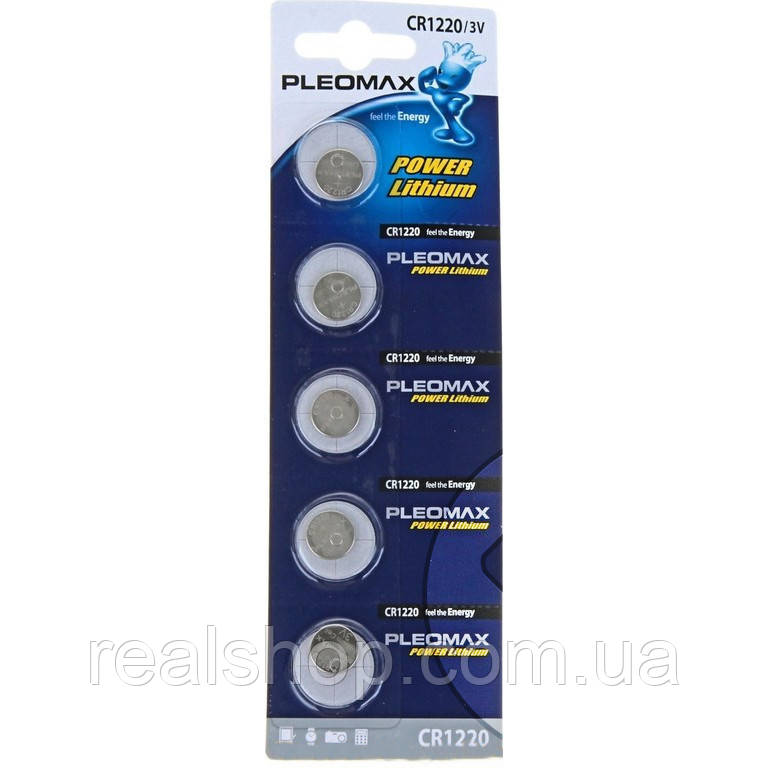Батарейка літієва Samsung Pleomax CR1220, блістер, 5 шт. (Ціна за 1 батарейку)