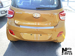 Накладка на бампер с загибом Hyundai i10 с 2014- (NataNiko)