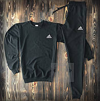 Спортивный костюм Адидас мужской, брендовый костюм Adidas трикотажный (на флисе и без) XS Черный