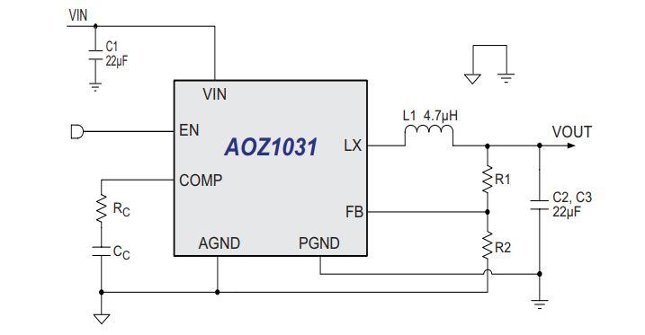 AOZ1031AI, DC-DC перетворювач, 3А 600кГц, SOP8