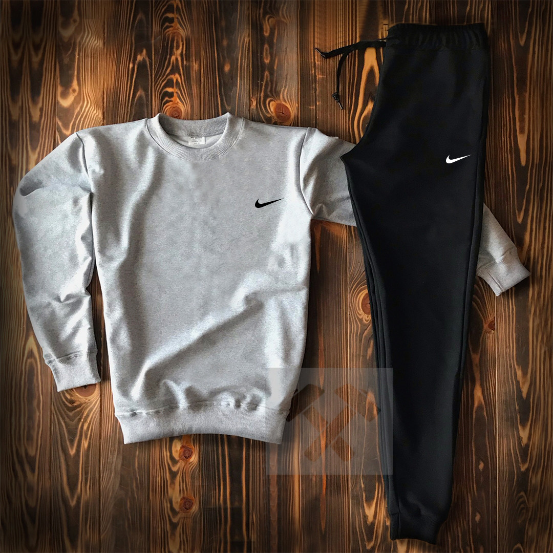 Спортивний костюм Nike чорний сіра толстовка (люкс) XS - фото 1 - id-p514124041