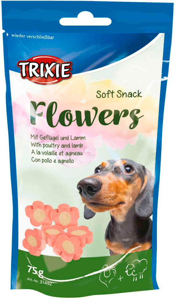31492 Trixie Soft Snack Flowers ласощі з ягням і куркою, 75 г