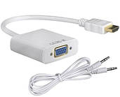 HDMI на VGA адаптер конвертер відео + аудіо 1080P