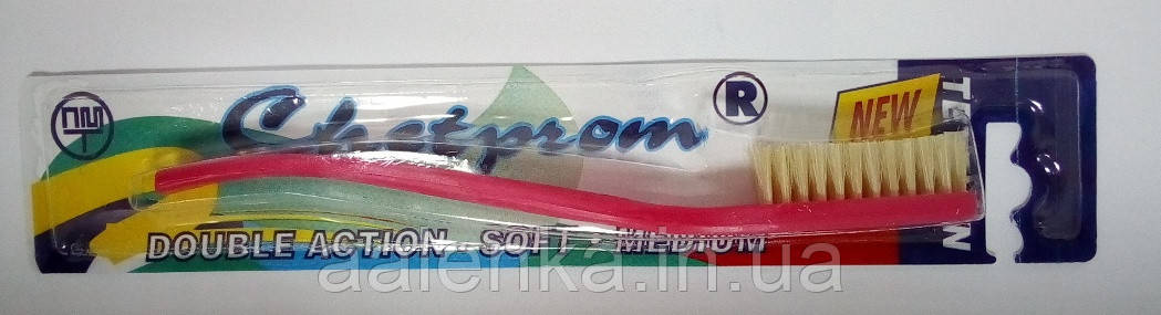 Щітка зубна ВЕЛИКА з натуральною щетиною червоний