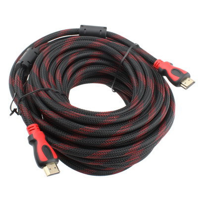 Кабель Hdmi 15 метрів male to male тато-тато, 2 ферити чорно-червоний, фото 1