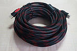 Кабель Hdmi 15 метрів male to male тато-тато, 2 ферити чорно-червоний, фото 3