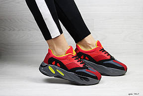Модні жіночі кросівки Adidas x Yeezy Boost 700 Red/Black (репліка), фото 2