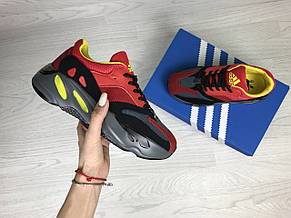 Модні жіночі кросівки Adidas x Yeezy Boost 700 Red/Black (репліка), фото 3