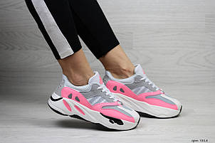 Модні жіночі кросівки Adidas x Yeezy Boost 700 Gray/Pink (репліка), фото 2