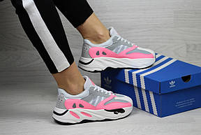 Модні жіночі кросівки Adidas x Yeezy Boost 700 Gray/Pink (репліка), фото 2