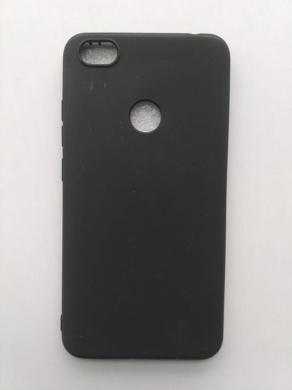 Силіконовий чохол для Xiaomi Redmi Note 5a Pro чорний матовий з дефектом Чорний [1221]