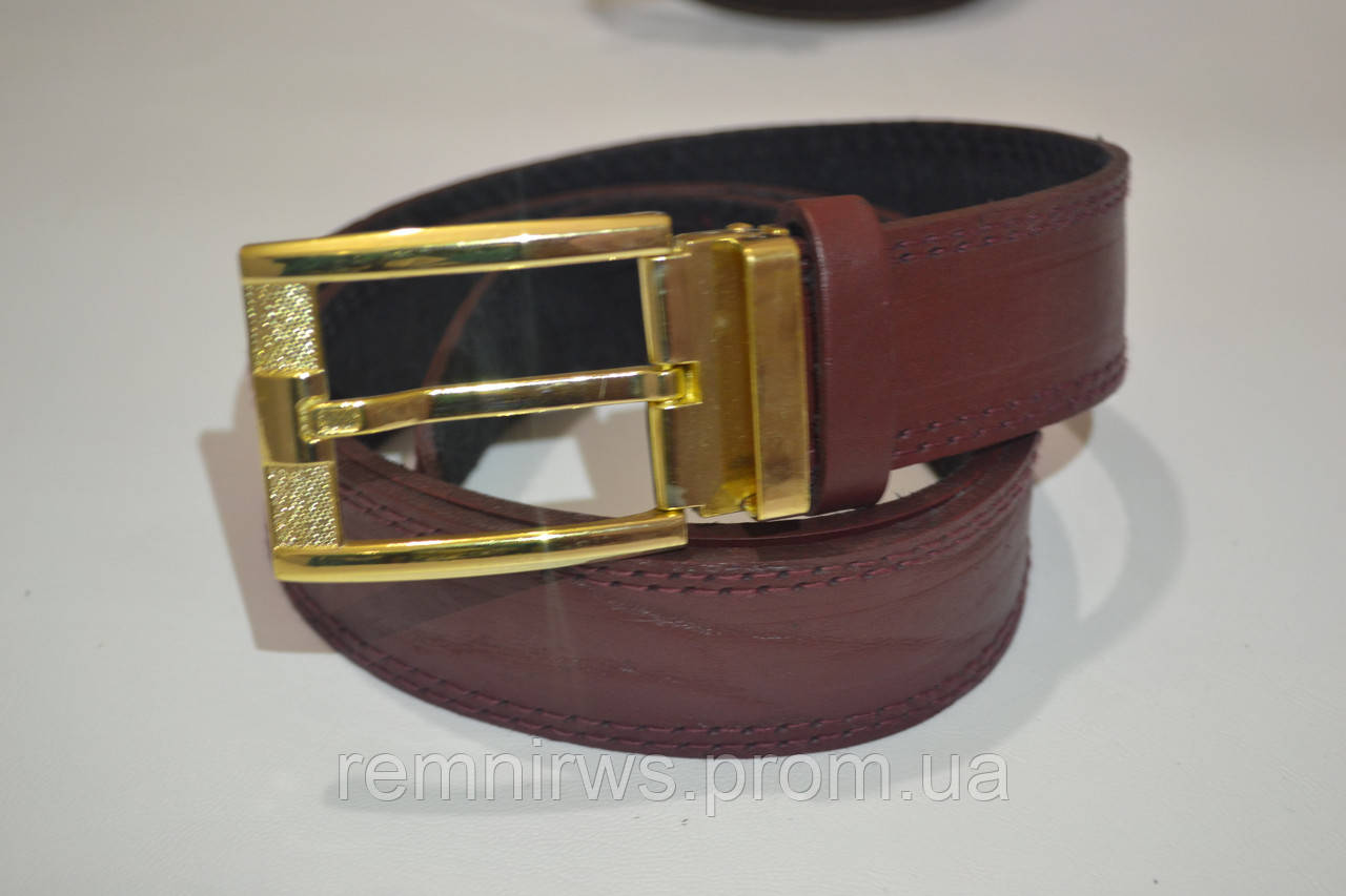 Мужской Классический Кожаный Бордовый Ремень — Купить Недорого на Bigl ...