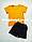 Дитячий комплект для фізкультури футболка та чорні шорти 2,3,4,5,6,7,8 років, фото 6