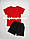Дитячий комплект для фізкультури футболка та чорні шорти 2,3,4,5,6,7,8 років, фото 7