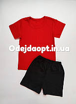 Комплект для фізкультури червона футболка та чорні шорти 22(74/80)