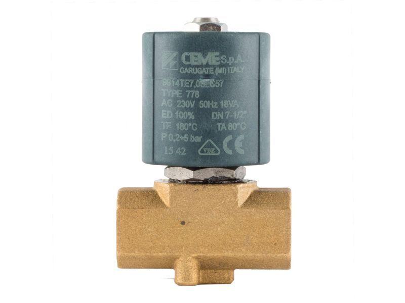 Клапан 1/2", нормально-закритий, 9914 TEF180C 230V 50 Hz, електромагнітний соленоїдний, CEME, Італія