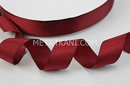 Стрічка репсова 25 мм бордового кольору, бобіна 91 м. No ЛР-0033