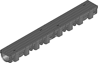 Жолоб HAURATON TOP Х (119 х 89 х 1000), PE-PP (чорний) з решіткою PP -copo прямокут. отвір (MW 8/21), кл. CAR TRAFFIC, 1 м.п.