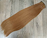 Волосся на заколках руде №30 рівне пряме термо на кліпсах шпильках тресси набір 6 пасом, фото 2