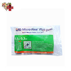 Шприци БД Мікро Файн Плюс (BD Micro-Fine Plus) 0,3 мл