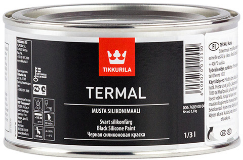 Термостійка силіконова фарба Тіккуріла Termal Tikkurila 0,33 л, чорна