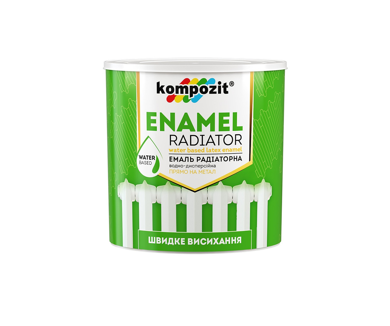 Акрилова радіаторна емаль Kompozit біла 0.3л
