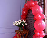 Арка з повітряних кульок (червона) / довжина 4 м 40 см для прикраси свята, фото 7