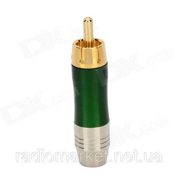 Штекер RCA під кабель gold, діам.-6,5 мм, корпус метал., фото 1