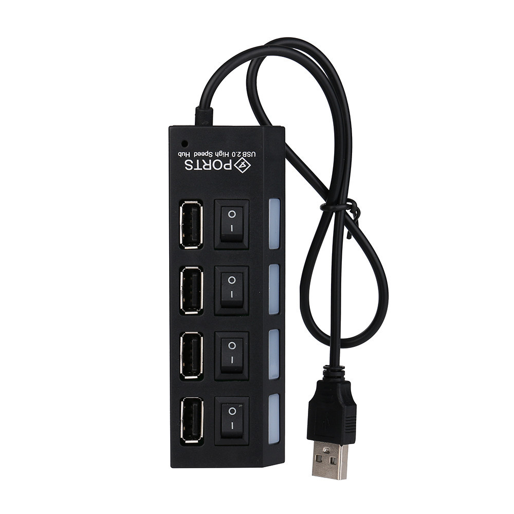 Концентратор USB HUB хаб HI-SPEED 4SW на 4 порта с выключателями Black (50104) - фото 2 - id-p360268504