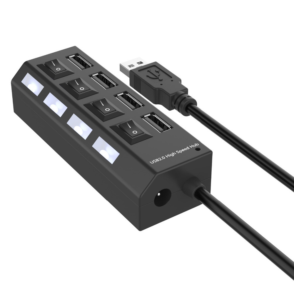 Концентратор USB HUB хаб HI-SPEED 4SW на 4 порта с выключателями Black (50104) - фото 3 - id-p360268504