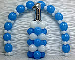 Набір для гірлянди з повітряних кульок (біло-блакитна) насос в комплекті, фото 9