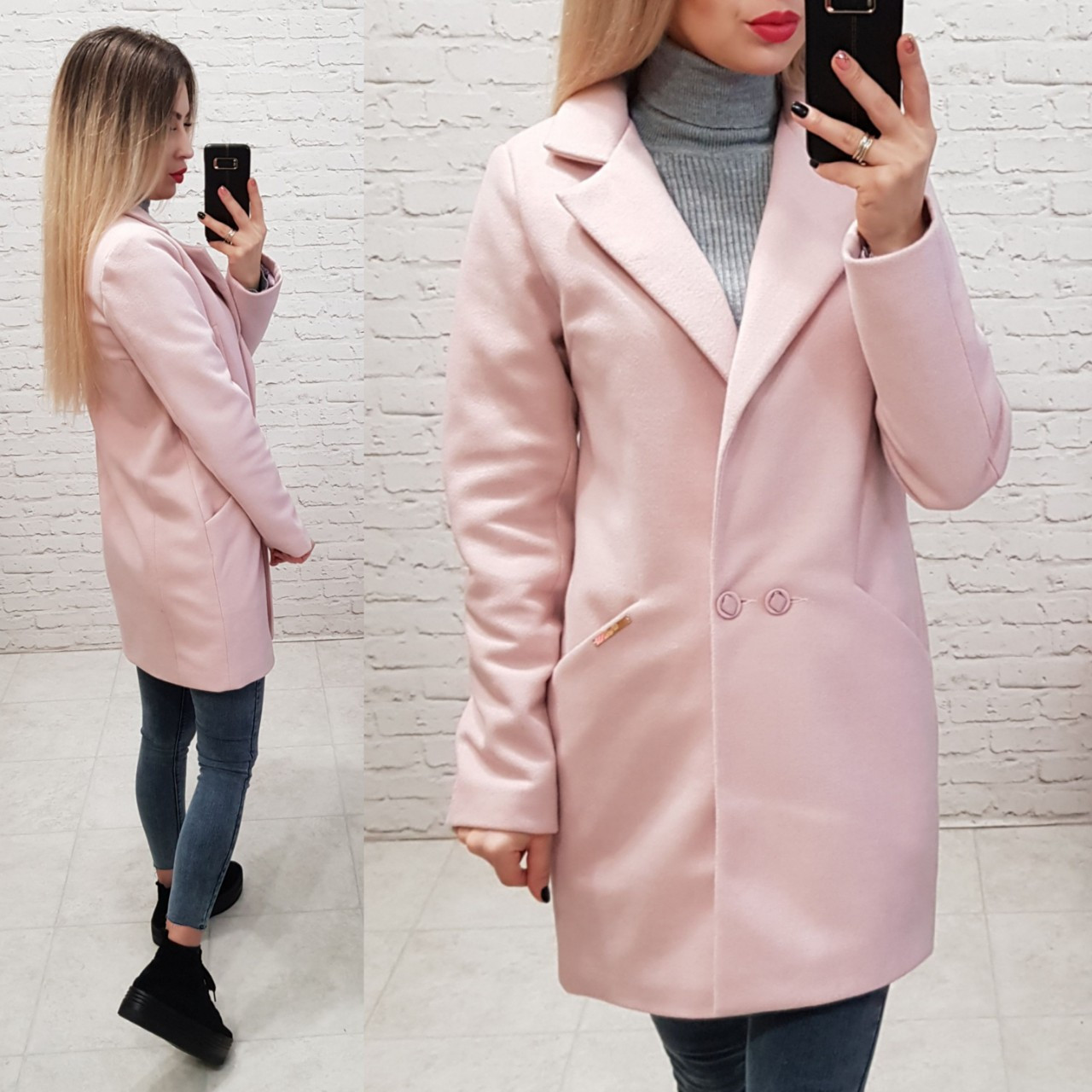 Пальто арт 821/1 рожеве/рожевий