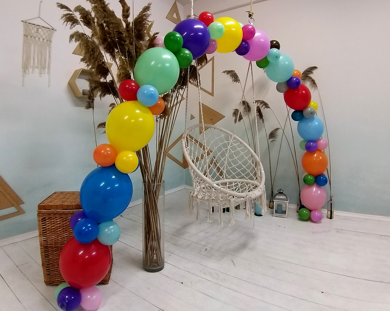 Гірлянда з повітряних кульок (райдужна) /великі кульки/