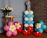 Квіти з повітряних кульок для прикраси свята (набір з семи квіток), фото 9
