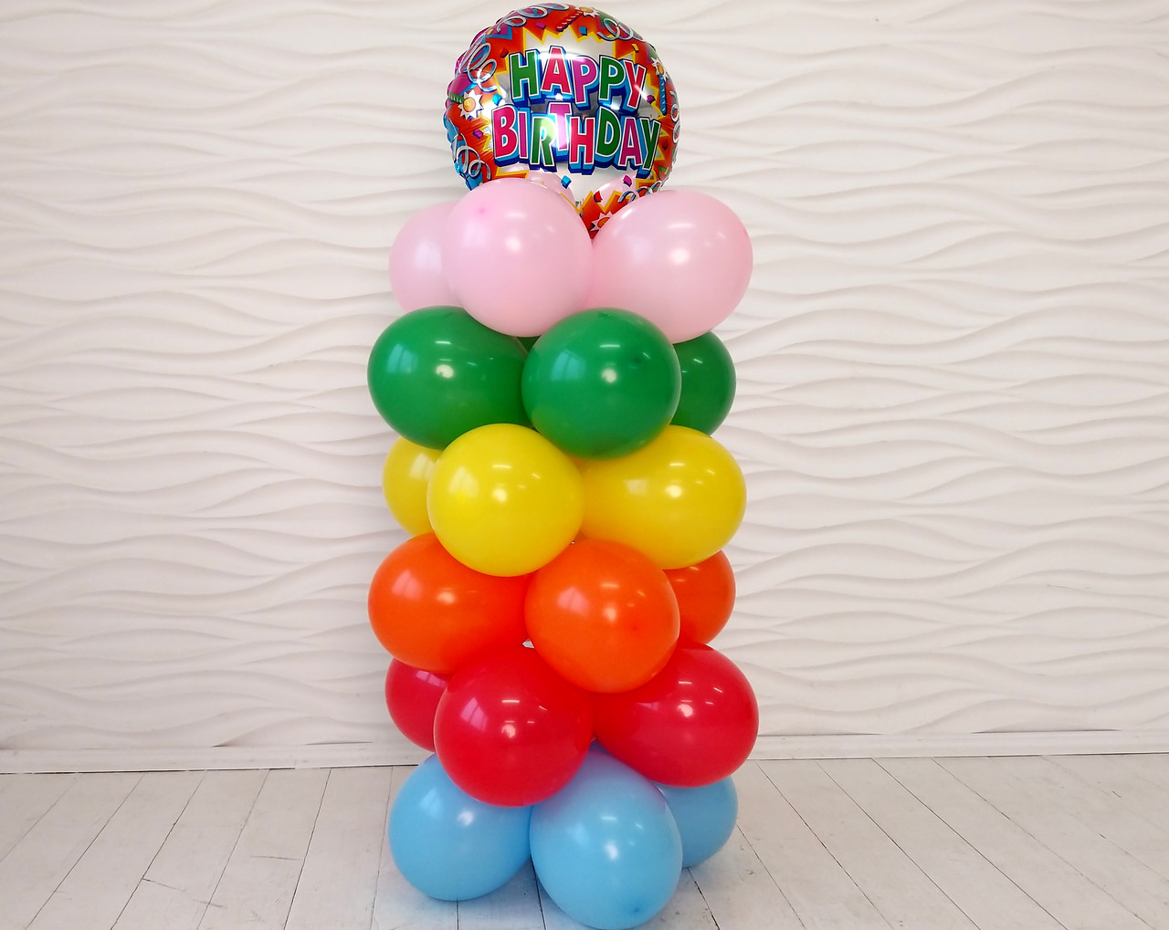 Композиція з повітряних кульок "Колона "З Днем народження" прикраса на день народження, декор для свята