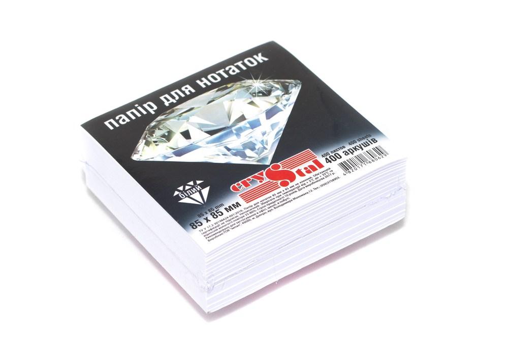 Папір для нотаток Crystal White 85*85*400 арк. непроклеєний