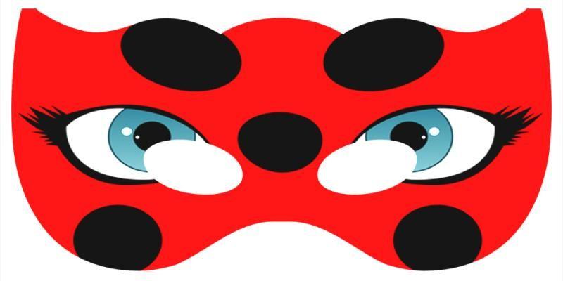 Маска картонна для дитячого дня народження " Леді Баг (Lady Bug) "