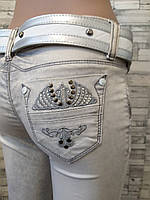 Женские джинсы узкие светло серая варка
