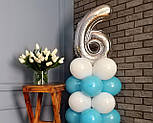 Композиція з повітряних кульок "Стійка з цифрою "6" Насос у комплекті, фото 3
