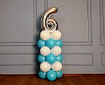 Композиція з повітряних кульок "Стійка з цифрою "6" Насос у комплекті, фото 6