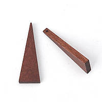 Підвіска " Трикутник ", Темно-кавовий, Дерево, 41 мм x 14 мм, Отвір: 1.2 мм