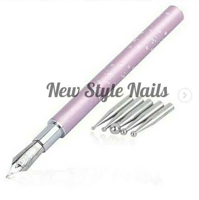 Новинка! Ручка-перо зі стразами та набором дотсів, фото 1