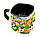 Чашка квадратна 400 мл ліплення кольорова кераміка світла глазур Слав'янськ, фото 3