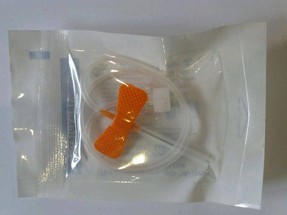 Катетер "Бабочка" (Метелик) ALEXPHARM 25G (помаранчевий), фото 3