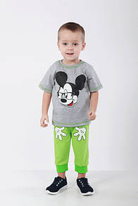 Дитячий комплект Міккі Маус для хлопчика футболка+бриджі кулір