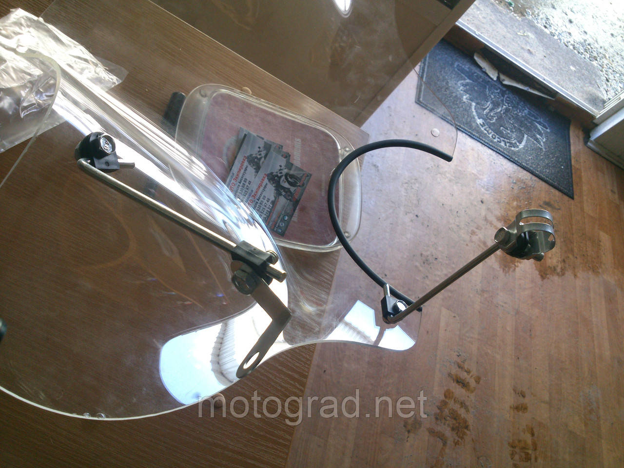 Лобовое стекло с ушами для мотоцикла с креплением - фото 7 - id-p333266002